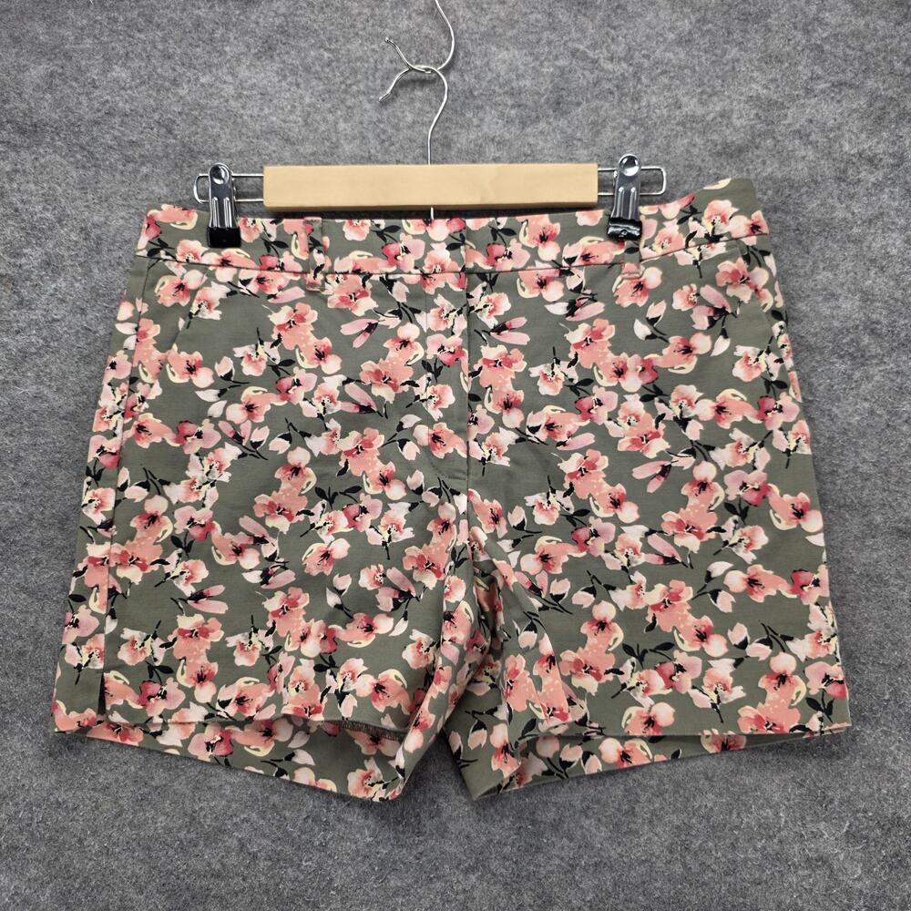White House Black Market Shorts Womens 8 Green Chino Crepe Pockets 5 Inseam